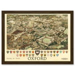 Travel Train Oxford England British Railways Crest Coat Of Arms Heraldry UK Artwork Framed Wall Art Print A4