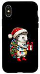 iPhone X/XS Hedgehog Wearing Santa Hat, Holding A Present Box Xmas Case
