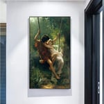 Modern Canvas Poster Adam And Eve Swing Wall Art Painting Posters and Prints Wall Pictures for Living Room Home Decor 70X100Cm Frameless