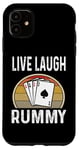 Coque pour iPhone 11 Live Laugh Jeu de cartes Rummy Dire Game Night Humour Card Game