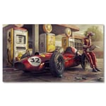 DIY 5D Diamond Painting by Number Kits Vintage Car Poster Ferraris Classic Racing F1 Race Car Cross Stitch Full Round Rhinestone Arts Craft for Home Decor Gift 40x50cm