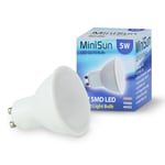 3 Pack GU10 White Thermal Plastic Spotlight LED 5W Warm White 3000K 450lm Light Bulb