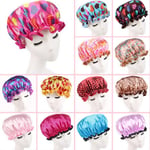 Women Shower Caps Colorful Bath Hair Cover Adults Waterpr Watermelon Red Sunflower