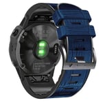Garmin Tactix 7 / Fenix 7X / 6X Pro Klockarmband i Silikon/PU-läder - Blå