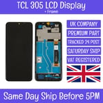 TCL 305 6102D Replacement LCD Screen Touch Display Digitizer Assembly + Frame