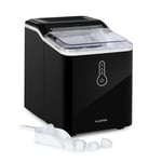 Klarstein Chillout - Ice Cube Machine, Ice Maker, 12 kg of Ice per Day, Production Cycle: 8 Minutes, Water Tank: 1.5 litres, Ice Cube Maker Without Water Connection, Ice Scoop, Minibar, Colour: Black