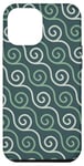 Coque pour iPhone 13 Pro Max Teal Soft Mint Curled Swirls Spirals Tendrils Curves Pattern