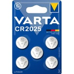 Varta CR2025 -batteri, 3 V, 5 st, lithium