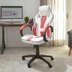 X ROCKER Maverick PC Office Gaming Chair, Ergonomic Back Support - WHITE / RED