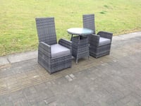 Outdoor Wicker Rattan Garden Furniture Reclining Chair And Table Dining Sets 2 Seater Bistro Round Table