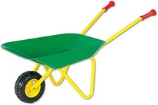Rolly Toys Brouette pour enfants (Couleur verte/grise, brouette de jardin  avec pneus gonflables, brouette en métal, avec poignées en plastique) 271757