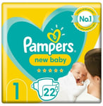 Pampers New Baby Size 1 Carry Pack 22 Nappies With Protection For Sensitive Skin