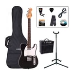 Encore E2 Electric Guitar Pack ~ Gloss Black inc Case, Amp, Stand and Tuner