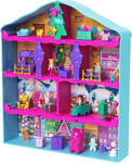 Polly Pocket Dolls Advent Calendar, Gingerbread House Playset with 24 Surprises, Dollhouse Furniture, Toy Car, and Holiday Accessories, HWP33