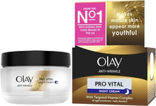 Olay Anti-Wrinkle Pro Vital Anti-Ageing Night Moisturiser, 50 Ml
