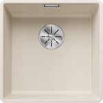 Blanco Subline 400-F UXI køkkenvask, 42,7x42,7 cm, råhvid