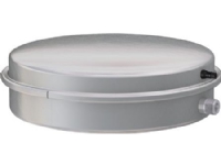 FLAMCO Cubex R 14 liter rund flad trykekspansionsbeholder med gummimembran, Galvaniseret udvendigt. Tåler op til 50% glykol