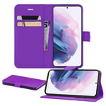 iPro Accessories Galaxy S21 Plus Case, Galaxy S21 Plus Cover, Flip Pu Leather Cover With Card Slots [Compatible With Galaxy S21 Plus Screen Protector] (PURPLE)