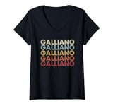 Womens Galliano Louisiana Galliano LA Retro Vintage Text V-Neck T-Shirt