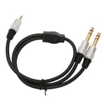 Dubbel 3,5 mm till 6,35 mm Y-delarekabel Professionell 3,5 mm till 6,35 mm Jack Ljudkabel för Gitarr Teaterutrustning Högtalare