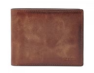 Fossil Portemonnaie pour homme Derrick, cuir Bifold brun 11.5 cm L x 2 cm W x 9 cm H ML3681200