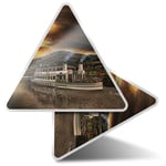 2 x Triangle Stickers 7.5cm - Steamer Boat Windermere Lake District Fun Decals for Laptops,Tablets,Luggage,Scrap Booking,Fridges #46335