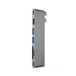 Epico 7-i-1 Pro USB-C Adapter – Aluminium Design med 8K Upplösning - Space Grey