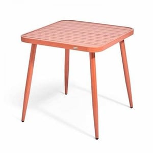 Table De Jardin En Aluminium Mendler O11 - 105x65x39 Cm, Couleur Terre Cuite, Design Moderne