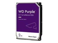 WD Purple Surveillance WD23PURZ - Disque dur - 2 To - interne - 3.5" - SATA 6Gb/s - mémoire tampon : 64 Mo