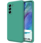 Tumundosmartphone Coque Silicone Liquide Ultra Douce pour Samsung Galaxy S21 Fe 5G Couleur - Vert