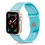 Apple Watch Series 4 44mm genuine leather watch band - Sky Blue