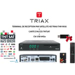 ME Pack terminal de reception par satellite hd triax thr 9930 + carte d'acces tntsat Clé usb 64Go