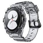 System-S Coque et bracelet en TPU pour Samsung Galaxy Watch 5 4 Noir transparent 40 mm, Noir transparent, Eine Grösse