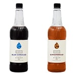 Simply Blue Curacao Syrup, Vegan & Nut Free Flavoured Syrup for Coffee, Cocktails & Baking (1 Litre) & Ginger Bread Syrup 1 Litre