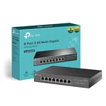 TP-Link Unmanaged 8-Port 2.5G Multi-Gigabit Desktop Switch, 802.3X Flow Control, 802.1p/DSCP QoS, Ideal for Small and Home Office with fanless design, Metal Casing, Plug and Play (TL-SG108-M2)