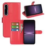 Sony Xperia 1 V PU Wallet Case Red