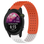 For Garmin Forerunner 255 Music 22mm Holes Breathable 3D Dots Silicone Watch Band(Orange+White)
