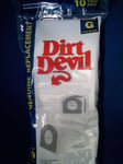 Dirt Devil 3010348001 Lot de 10 sacs d'aspirateur Type G, blanc