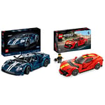 LEGO 42154 Technic 2022 Ford GT Car Model Kit for Adults to Build & 76914 Speed Champions Ferrari 812 Competizione, Sports Car Toy Model Building Kit, 2023 Series, Collectible Race Vehicle Set