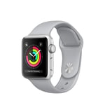 Apple Watch Series 3 (GPS, 38mm) - Silver Aluminium Case with Fog Sport Band (Renewed)