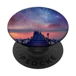 Clouds Sky Pink Night Water Stars Reflection Blue Starry Sky PopSockets Swappable PopGrip
