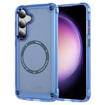 SKALO Samsung S24 Läpinäkyvä TPU Magneetti/Metal Suojakuori - Sininen