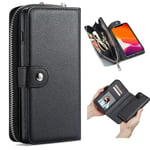Apple iPhone 12 Mini Zipper Wallet Case Black