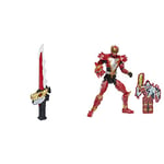 Power Rangers Dino Fury Chromafury Saber Electronic Colour-Scanning Toy with Lights and Sounds & Dino Fury Dino Knight Red Ranger 15 cm Action Figure Toy with Dino Fury Key, Dino-Themed Accessory