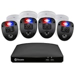 Swann Home DVR Security Camera System with 1TB HDD, 4 Camera 8 Channel, 1080p Full HD Video, Indoor & Outdoor Wired CCTV, Colour Night Vision, Heat Motion Detection, Spotlights, Flashing Lights