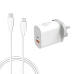 30W 25W PD USB C Quick Charger Fit for iPad Air 4,iPad-Pro 11 12.9 Inch 2021 2020 2018 Gen,Samsung-Galaxy,Xiaomi Mi-Redmi-Poco,Sony-Xperia Fast Phone UK Plug and Cable