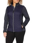 CMP Women's Knit Tech Fleece Jacket with Padding, Black Blue, 40, Black Blue