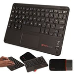 TECHGEAR [Active Strike Pro] Slim Bluetooth Wireless UK QWERTY Keyboard with Mouse Touchpad for Acer Iconia One 7 B1-750, B1-730 (Included Keyboard Carry case)