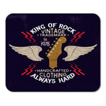 Mousepad Computer Notepad Office Roll Guitar Head and Wings Rock Music Emblem Vintage Home School Game Player Computer Worker Inch
