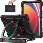 Kickstand Hybridskal med axelrem Samsung Galaxy Tab S10 FE svart
